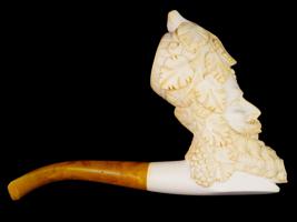 LARGE TURKISH HAND CARVED BLOCK MEERSCHAUM PIPE