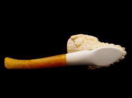 LARGE TURKISH HAND CARVED BLOCK MEERSCHAUM PIPE