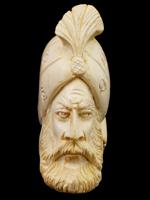 LARGE TURKISH HAND CARVED BLOCK MEERSCHAUM PIPE