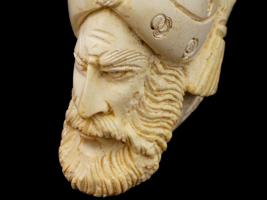 LARGE TURKISH HAND CARVED BLOCK MEERSCHAUM PIPE