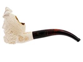 TURKISH HAKAN HAND CARVED BLOCK MEERSCHAUM PIPE