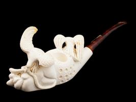 LARGE TURKISH HAND CARVED BLOCK MEERSCHAUM PIPE