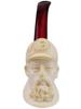 LARGE TURKISH HAND CARVED BLOCK MEERSCHAUM PIPE PIC-5