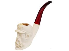 LARGE TURKISH HAND CARVED BLOCK MEERSCHAUM PIPE