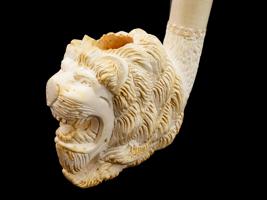 TURKISH ELONGATED CARVED MEERSCHAUM CHIBOUK PIPE