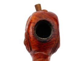 LARGE VINTAGE HAND CARVED WOODEN SMOKING PIPE