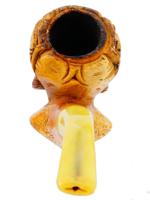 LARGE VINTAGE HAND CARVED BLOCK MEERSCHAUM PIPE