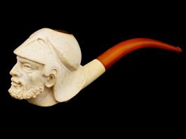 LARGE HAND CARVED BLOCK MEERSCHAUM PIPE