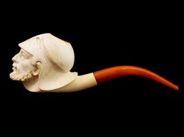 LARGE HAND CARVED BLOCK MEERSCHAUM PIPE