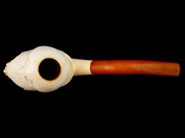 LARGE HAND CARVED BLOCK MEERSCHAUM PIPE