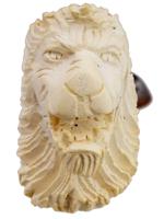 ANTIQUE CARVED MEERSCHAUM LION HEAD SCULPTED PIPE