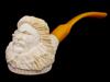 LARGE TURKISH HAND CARVED BLOCK MEERSCHAUM PIPE PIC-0