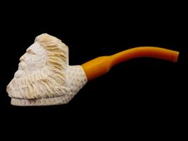 LARGE TURKISH HAND CARVED BLOCK MEERSCHAUM PIPE