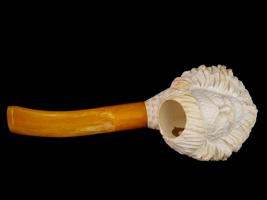 LARGE TURKISH HAND CARVED BLOCK MEERSCHAUM PIPE