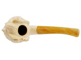 LARGE TURKISH CARVED BLOCK MEERSCHAUM PIPE W PIRATE