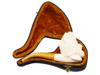 LARGE TURKISH CARVED BLOCK MEERSCHAUM PIPE W PIRATE PIC-1