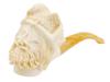 LARGE TURKISH CARVED BLOCK MEERSCHAUM PIPE W PIRATE PIC-0