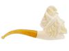 LARGE TURKISH CARVED BLOCK MEERSCHAUM PIPE W PIRATE PIC-2