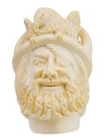 LARGE TURKISH CARVED BLOCK MEERSCHAUM PIPE W PIRATE