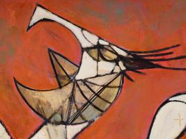 1961 CUBIST REICHSADLER PAINTING BY MILTON BERWIN