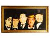 LARGE VINTAGE AMERICAN OIL CLASSIC COMEDIANS PAINTING PIC-0