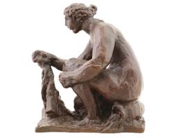 LAUNDRESS BRONZE SCULPTURE AFTER PIERRE RENOIR