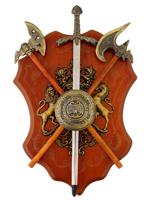 SHIELD AND SWORD DECORATIVE SOUVENIR WALL DECOR