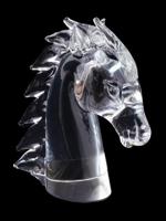 VTG FEDERAL STYLE ART GLASS HORSE HEAD SCULPTURE