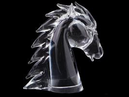 VTG FEDERAL STYLE ART GLASS HORSE HEAD SCULPTURE