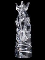 VTG FEDERAL STYLE ART GLASS HORSE HEAD SCULPTURE