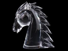 VTG FEDERAL STYLE ART GLASS HORSE HEAD SCULPTURE