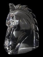 VTG FEDERAL STYLE ART GLASS HORSE HEAD SCULPTURE