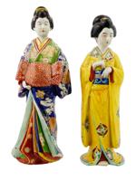 PAIR OF JAPANESE IMARI GEISHA PORCELAIN FIGURINES