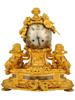 ANTIQUE 19TH C FRENCH GILT BRONZE MANTEL CLOCK PIC-0