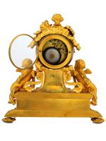 ANTIQUE 19TH C FRENCH GILT BRONZE MANTEL CLOCK