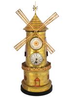 19TH C FRENCH WINDMILL CLOCK BAROMETER STYLE OF GUILMET