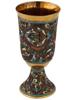 RUSSIAN 84 SILVER CLOISONNE ENAMEL GOBLET CUP PIC-1