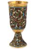 RUSSIAN 84 SILVER CLOISONNE ENAMEL GOBLET CUP PIC-2