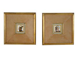 MINI JUDAICA PORTRAIT OIL ON PORCELAIN PAINTINGS