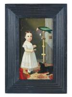 ANTIQUE 19TH C AMERICAN CHILD PORTRAIT OIL PAINTING