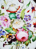 FLORAL STILL LIFE PAINTING ON PORCELAIN PLAQUE