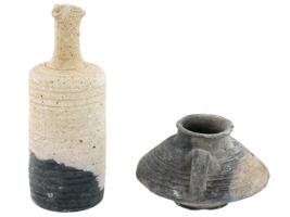 ANCIENT ROMAN TERRACOTTA PITCHER AND JAR MADE ON WHEEL