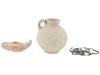 ANCIENT ROMAN TERRACOTTA PITCHER AND LAMP AND NECKLACE PIC-1