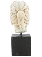 ANCIENT ROMAN CARVED MARBLE FEMALE HEAD SCULPTURE