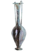 ANCIENT ROMAN GLASS AMPHORA FOR PERFUMES WITH LONG NECK