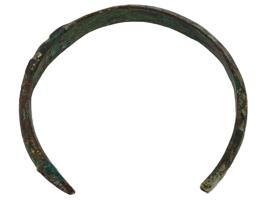 GROUP OF ANCIENT BRONZE WRAP AND OPEN BANGLE BRACELETS