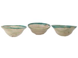 ANCIENT ISLAMIC GLAZED CLAY BOWLS WITH PAINTED EDGES