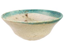 ANCIENT ISLAMIC GLAZED CLAY BOWLS WITH PAINTED EDGES