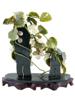 CHINESE HAND CARVED JADE GRAPE BRANCH SCULPTURE PIC-1