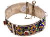 VINTAGE ALGERIAN SILVER AND ENAMEL BANGLE BRACELET PIC-4